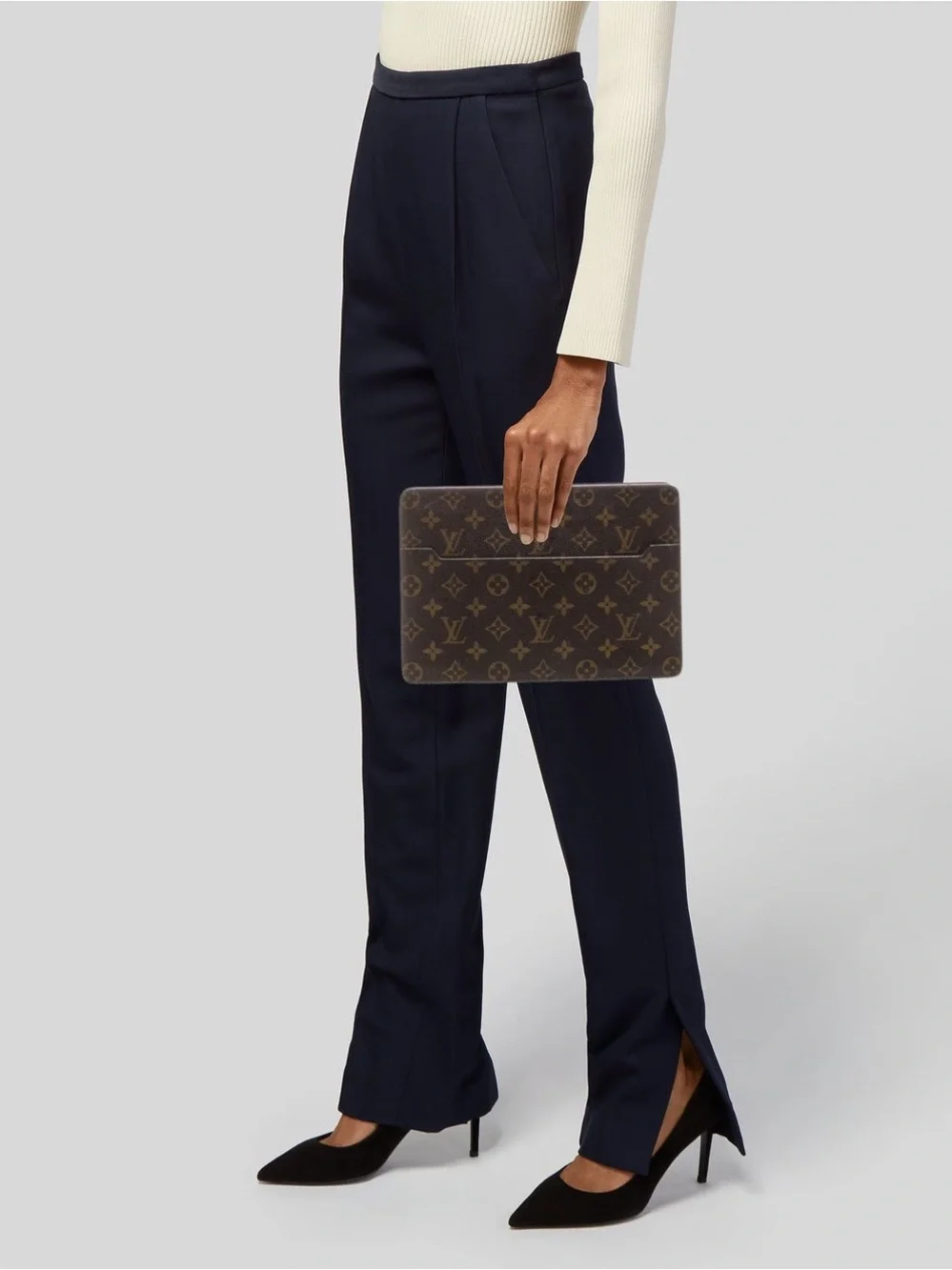 Auth LOUIS VUITTON Pochette Homme M51795 Monogram Clutch/Crossbody Bag